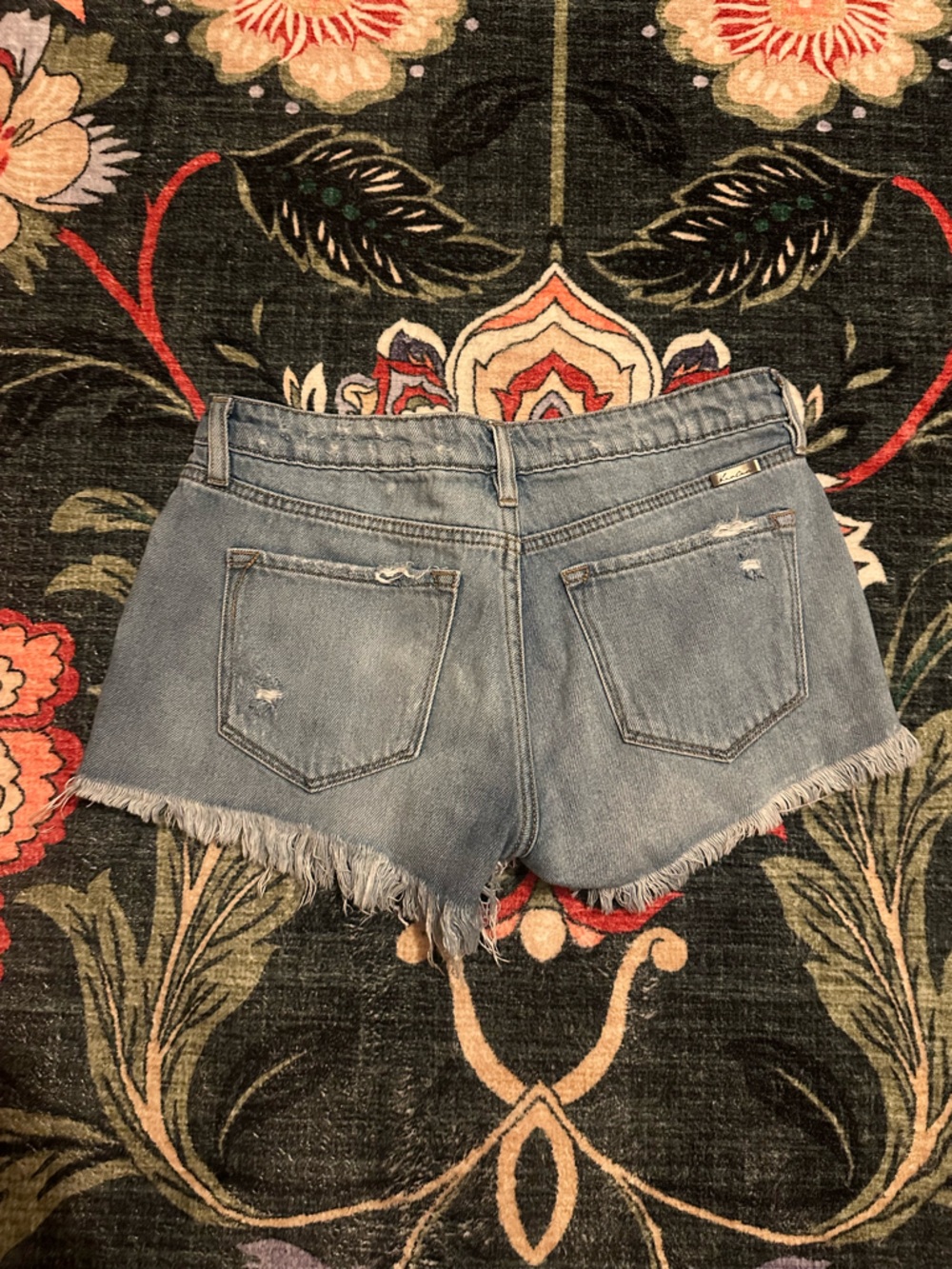 Kancan Distressed Button Fly Denim Shorts Size 3/25 Light Wash